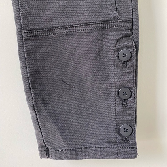 Anthropologie Dark Gray Buttoned Hem Utility Pants - Picture 8 of 11